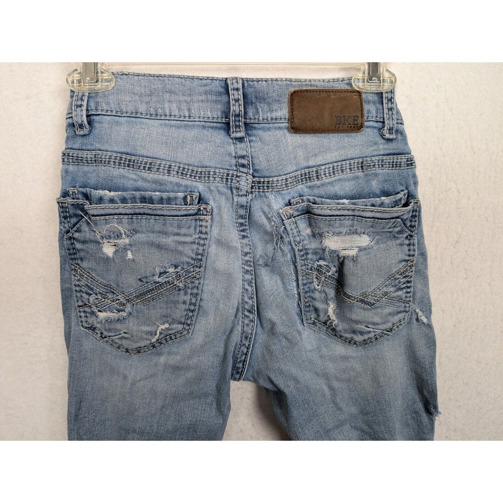 Bke Mens Jeans Size 28 x 30 Alec Skinny Distressed Cotton Blend Blue - Picture 16 of 16